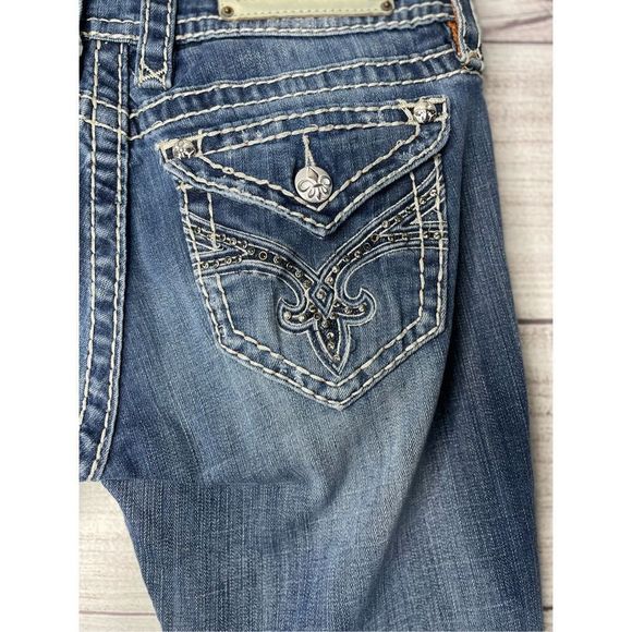 Rock Revival Women’s Blue Jamie Easy Boot Cut Denim Jeans Size 28 - Picture 1 of 11